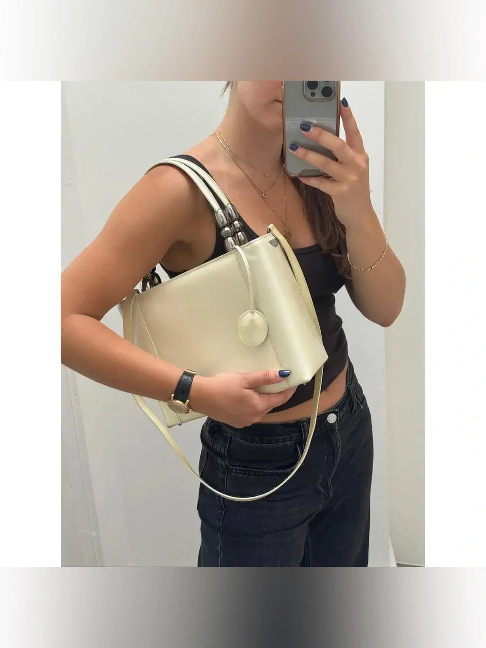 Christian Dior Maris Pearl Bag Patent leather Authentic